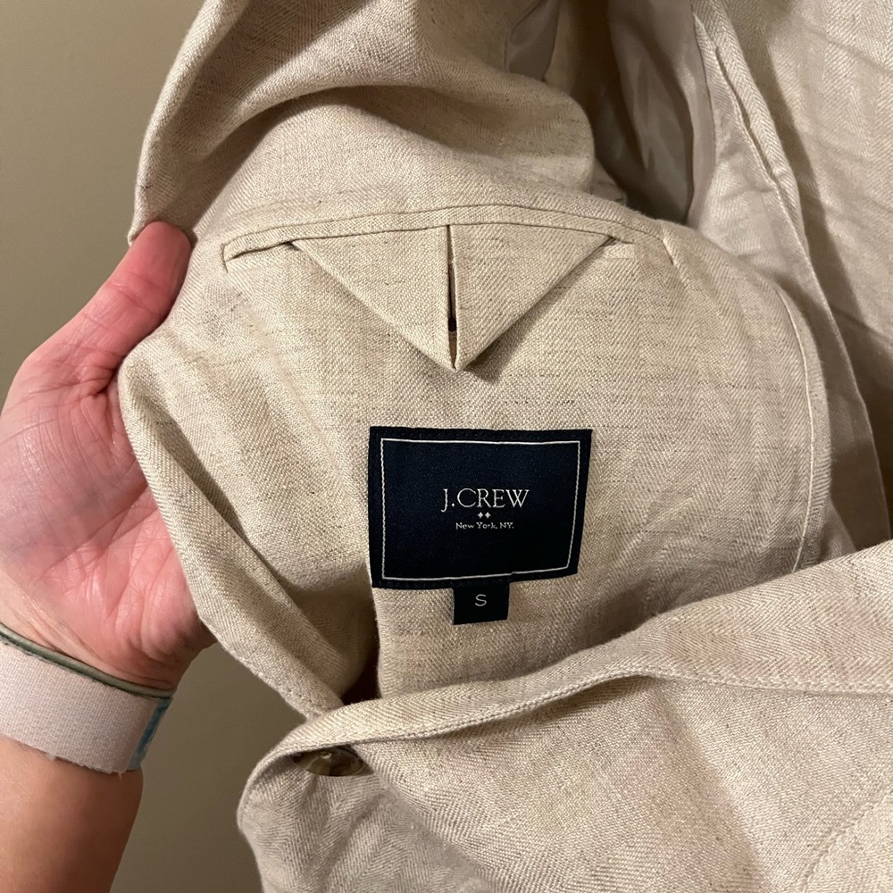 J.Crew Factory Men's Tan Linen Two-Button Sportcoat - Picture 4 of 11